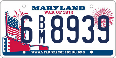 MD license plate 6BM8939