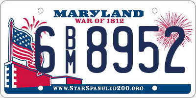 MD license plate 6BM8952