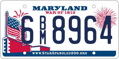 MD license plate 6BM8964