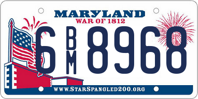MD license plate 6BM8968
