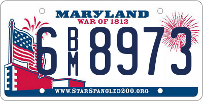 MD license plate 6BM8973