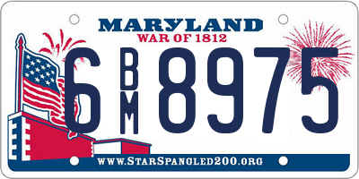 MD license plate 6BM8975