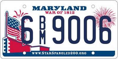MD license plate 6BM9006
