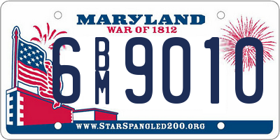 MD license plate 6BM9010