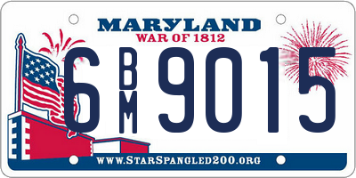 MD license plate 6BM9015