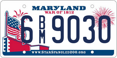 MD license plate 6BM9030