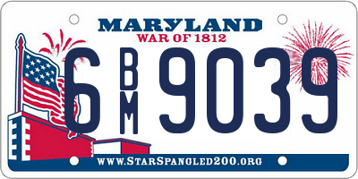 MD license plate 6BM9039