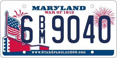 MD license plate 6BM9040