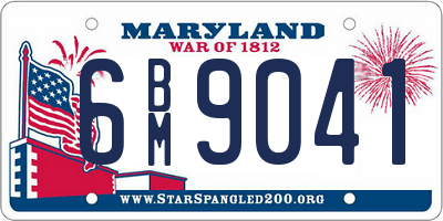 MD license plate 6BM9041