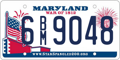 MD license plate 6BM9048