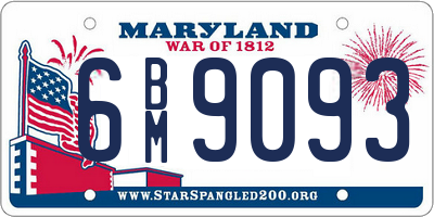 MD license plate 6BM9093