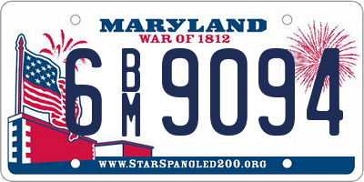 MD license plate 6BM9094