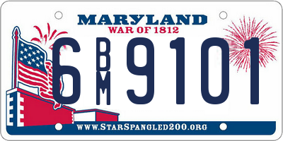 MD license plate 6BM9101