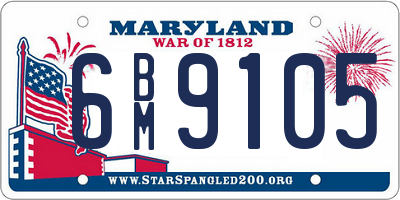 MD license plate 6BM9105