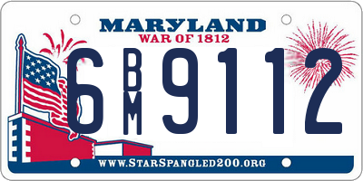 MD license plate 6BM9112