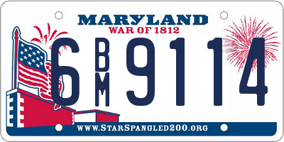 MD license plate 6BM9114