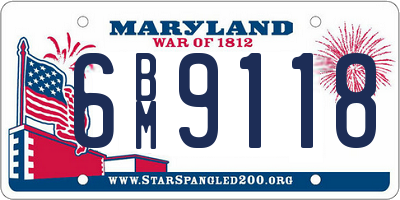 MD license plate 6BM9118