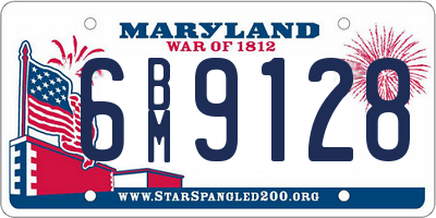 MD license plate 6BM9128