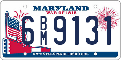 MD license plate 6BM9131