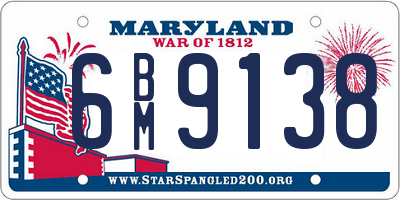 MD license plate 6BM9138