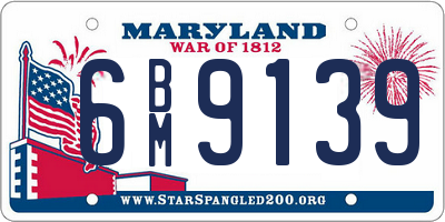 MD license plate 6BM9139