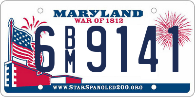 MD license plate 6BM9141