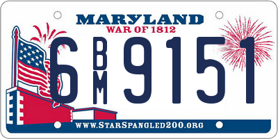 MD license plate 6BM9151