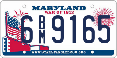 MD license plate 6BM9165