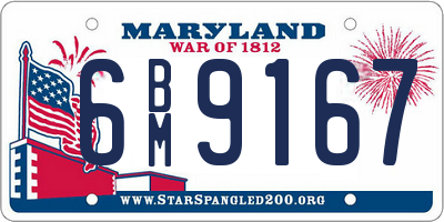 MD license plate 6BM9167