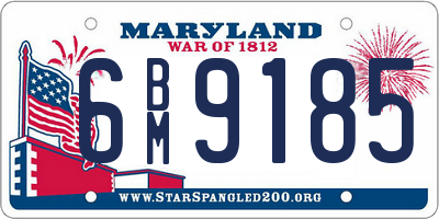 MD license plate 6BM9185