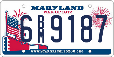 MD license plate 6BM9187