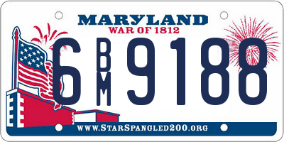 MD license plate 6BM9188