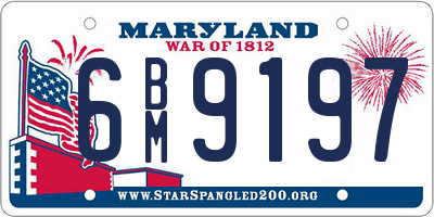 MD license plate 6BM9197