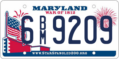 MD license plate 6BM9209