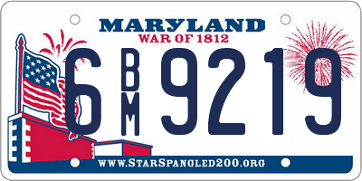 MD license plate 6BM9219