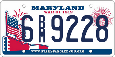 MD license plate 6BM9228