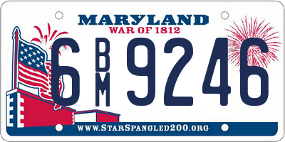 MD license plate 6BM9246
