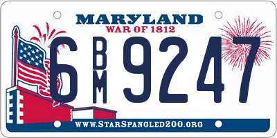 MD license plate 6BM9247
