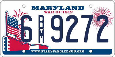 MD license plate 6BM9272