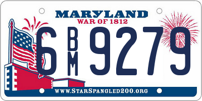 MD license plate 6BM9279