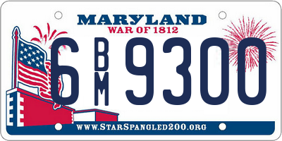MD license plate 6BM9300
