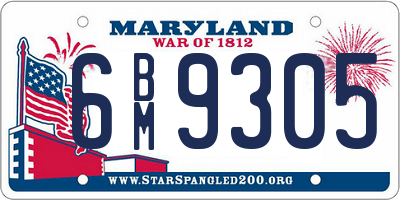 MD license plate 6BM9305