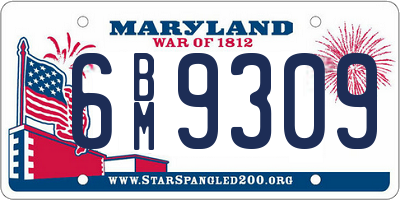 MD license plate 6BM9309