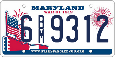 MD license plate 6BM9312