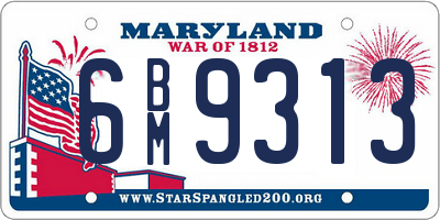 MD license plate 6BM9313