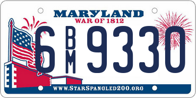 MD license plate 6BM9330