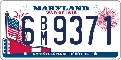 MD license plate 6BM9371