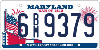 MD license plate 6BM9379