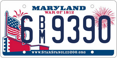 MD license plate 6BM9390