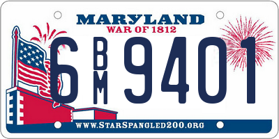 MD license plate 6BM9401